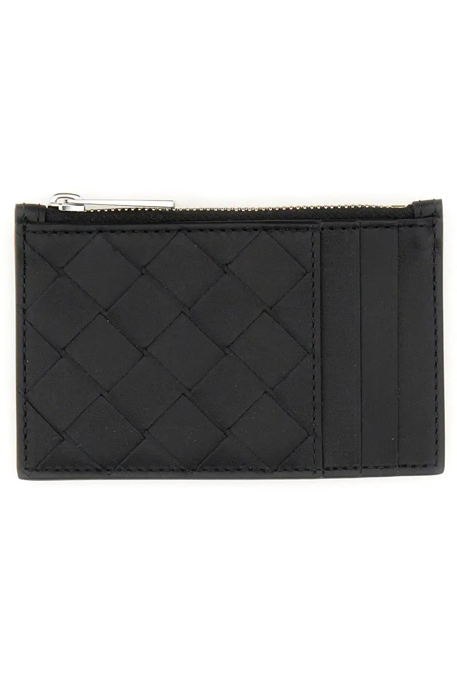 Bottega Veneta Men's Woven Card Holder Black