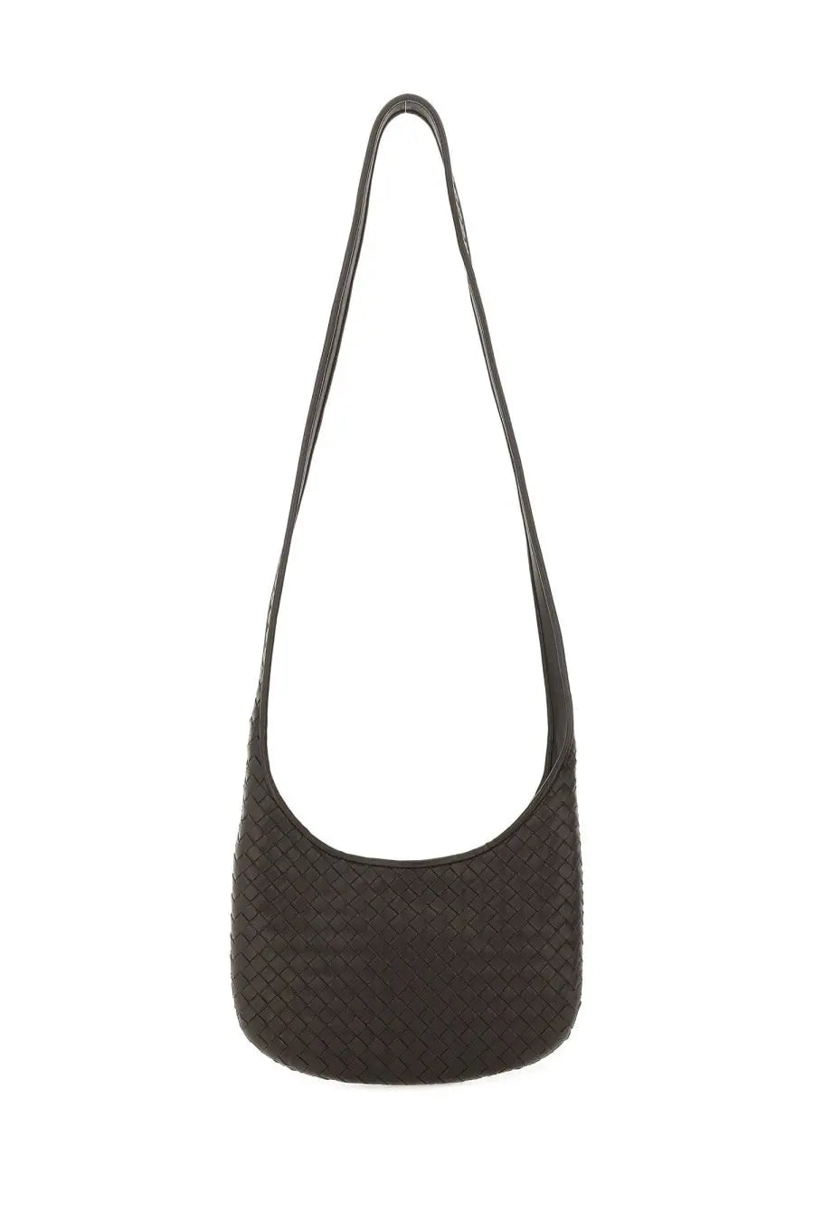 Bottega veneta unisex bag veneto small black woven leather shoulder bag with sleek minimalist design