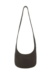 Bottega veneta unisex bag veneto small black woven leather shoulder bag with sleek minimalist design
