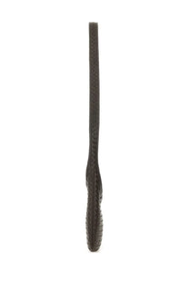 Dark brown woven leather bootie with distinctive braided texture from bottega veneta unisex bag veneto small brown collection