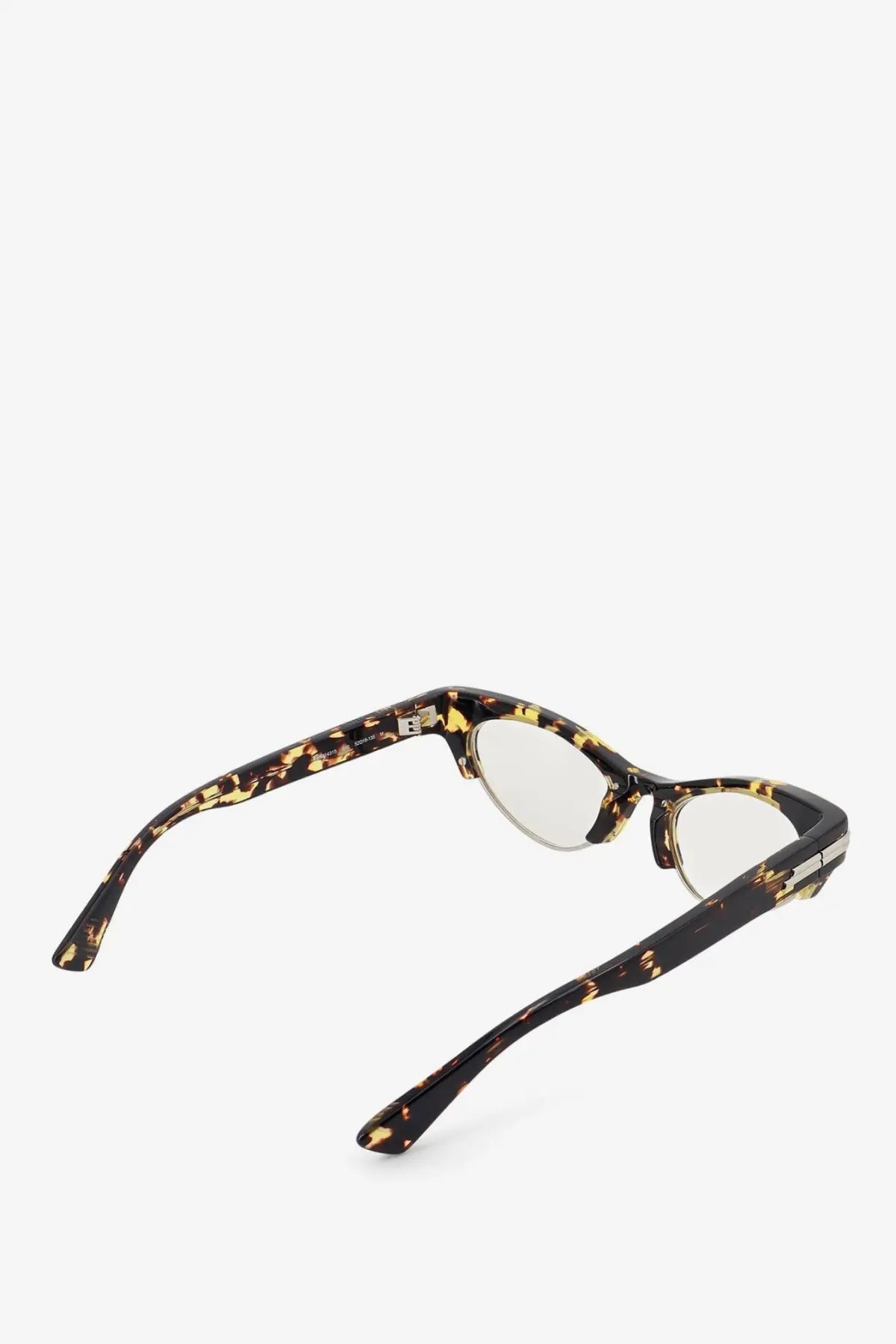 Bottega Veneta women’s angle acetate sunglasses in tortoiseshell brown with silver metal accents and sleek modern design