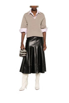 Bottega Veneta Women's Cashmere Polo Shirt Beige, view 2