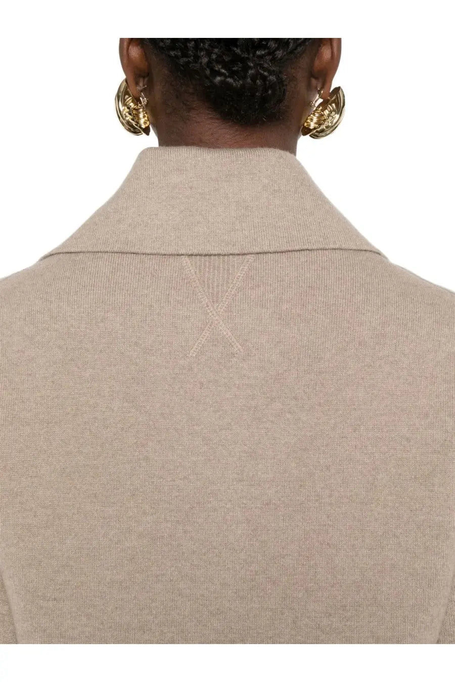 Bottega Veneta Women's Cashmere Polo Shirt Beige, view 3