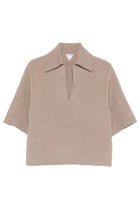 Bottega Veneta Women's Cashmere Polo Shirt Beige