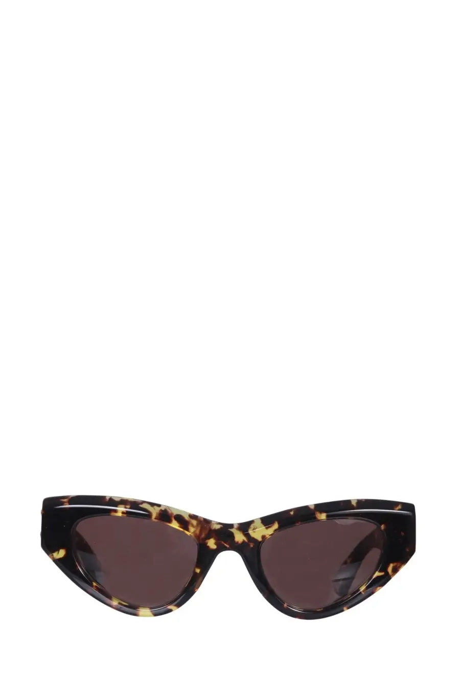 Bottega Veneta women’s cat eye sunglasses in tortoiseshell acetate with dark brown lenses multicolor design