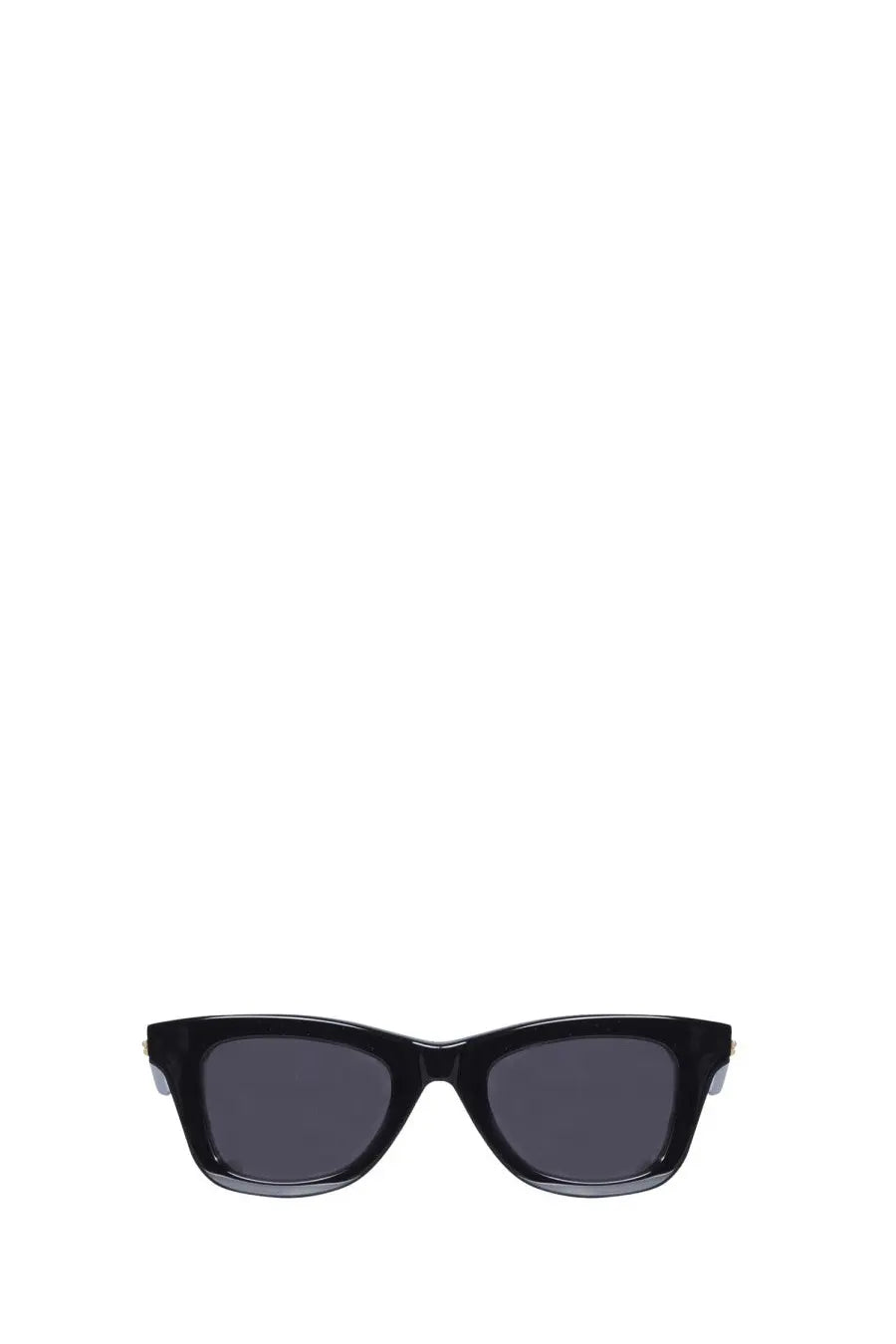 Bottega veneta women’s classic sunglasses with black acetate frame and dark gray rectangular lenses in a modern design