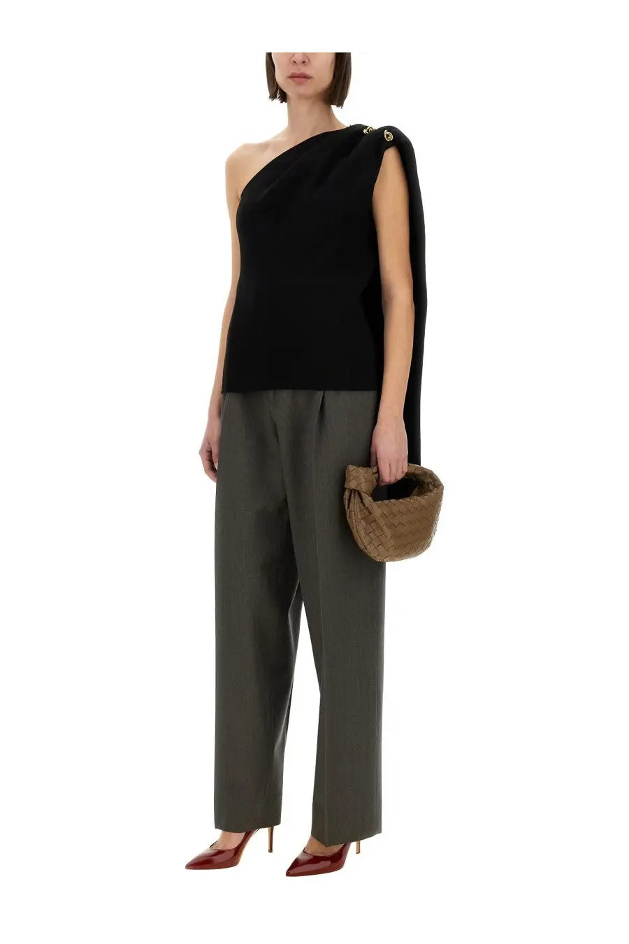 Bottega Veneta Women's Crepe Tops Black, view 2
