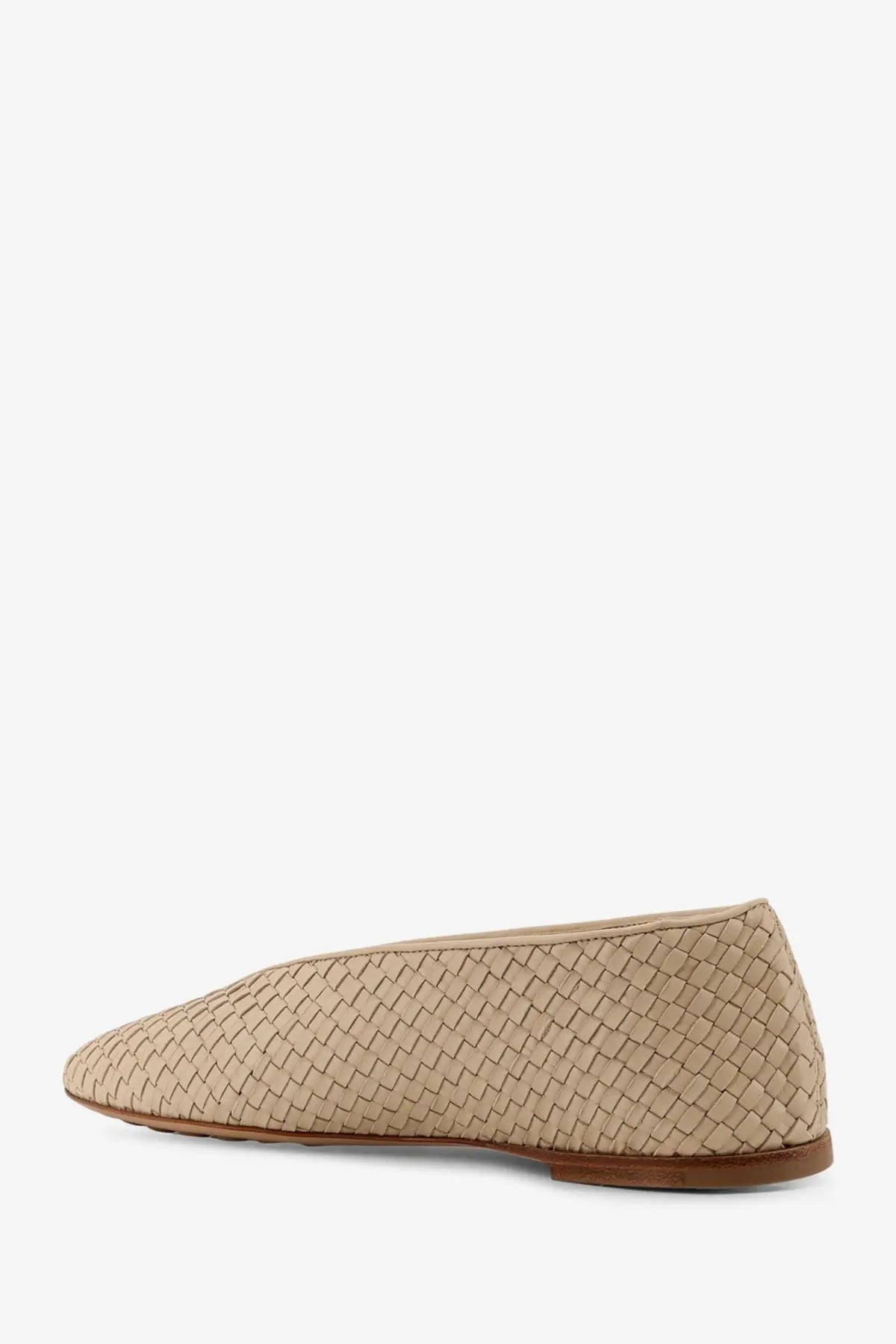 Bottega Veneta Women's Rosa Flat Leather Ballerinas Beige, view 3