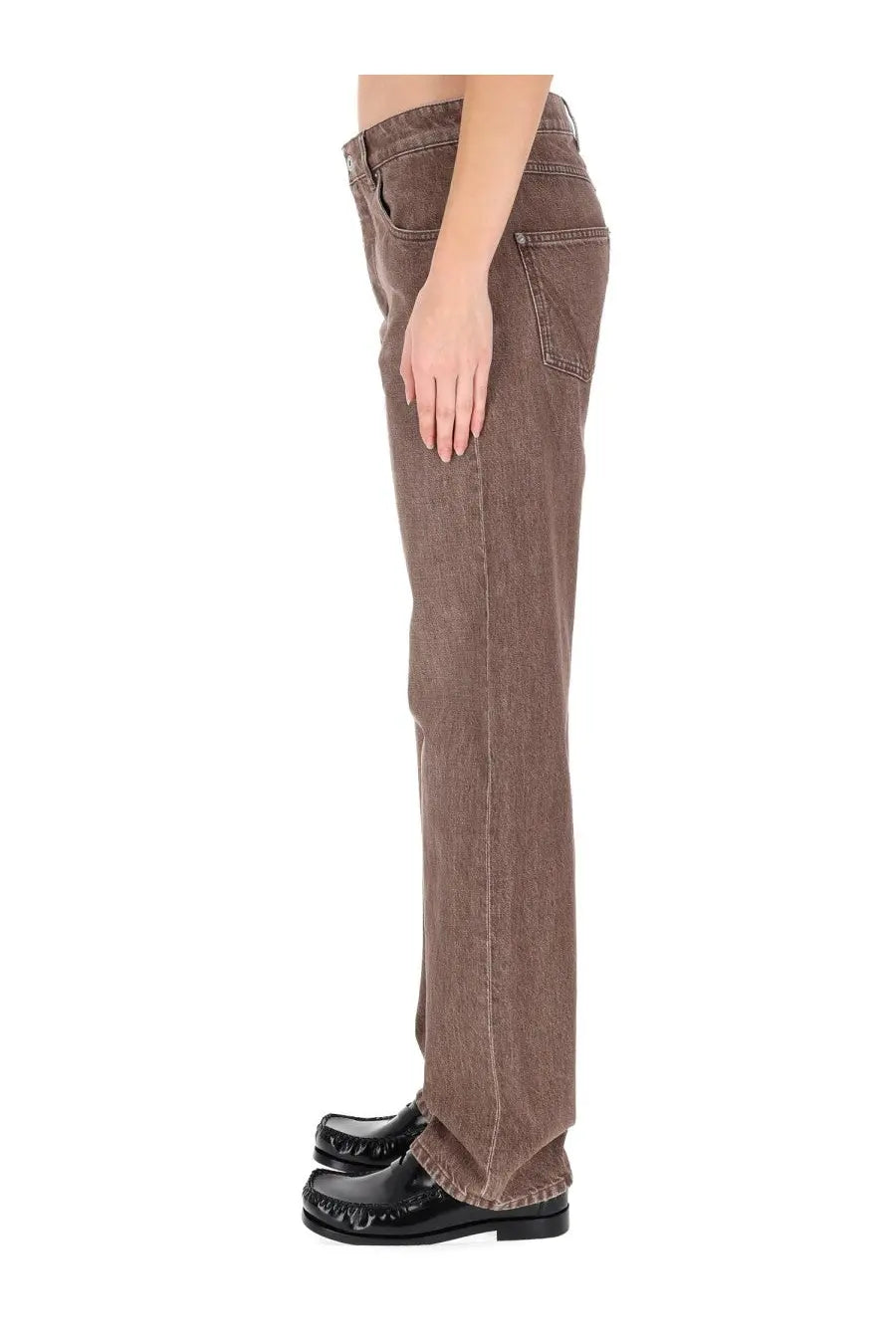 Bottega Veneta Women's Straight Denim Jeans Brown, view 3