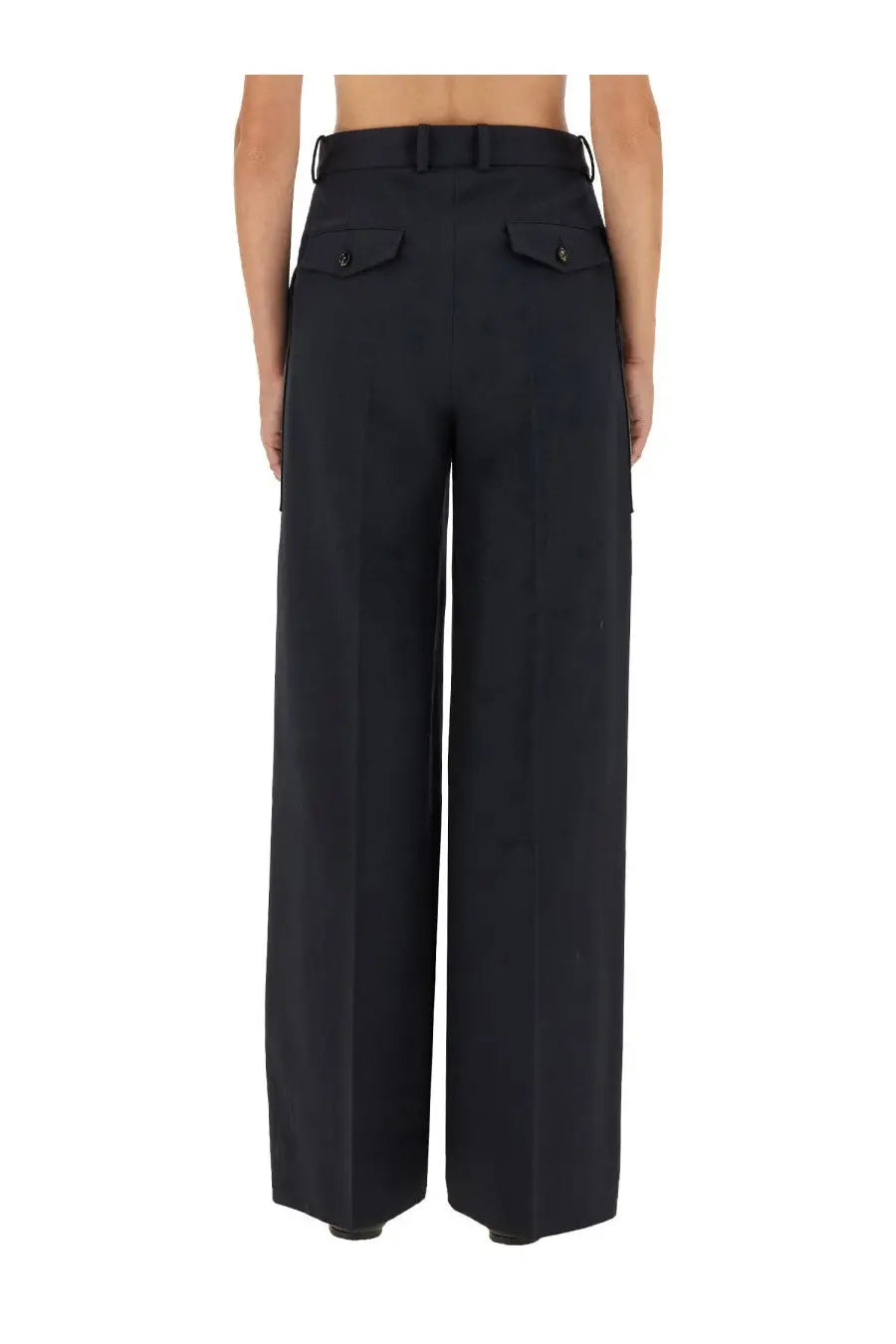Bottega Veneta Women's Wool and Cotton Pants Blue, view 3
