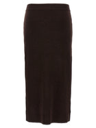 Victoria Beckham Bottoni Midi Skirt Brown, view 2