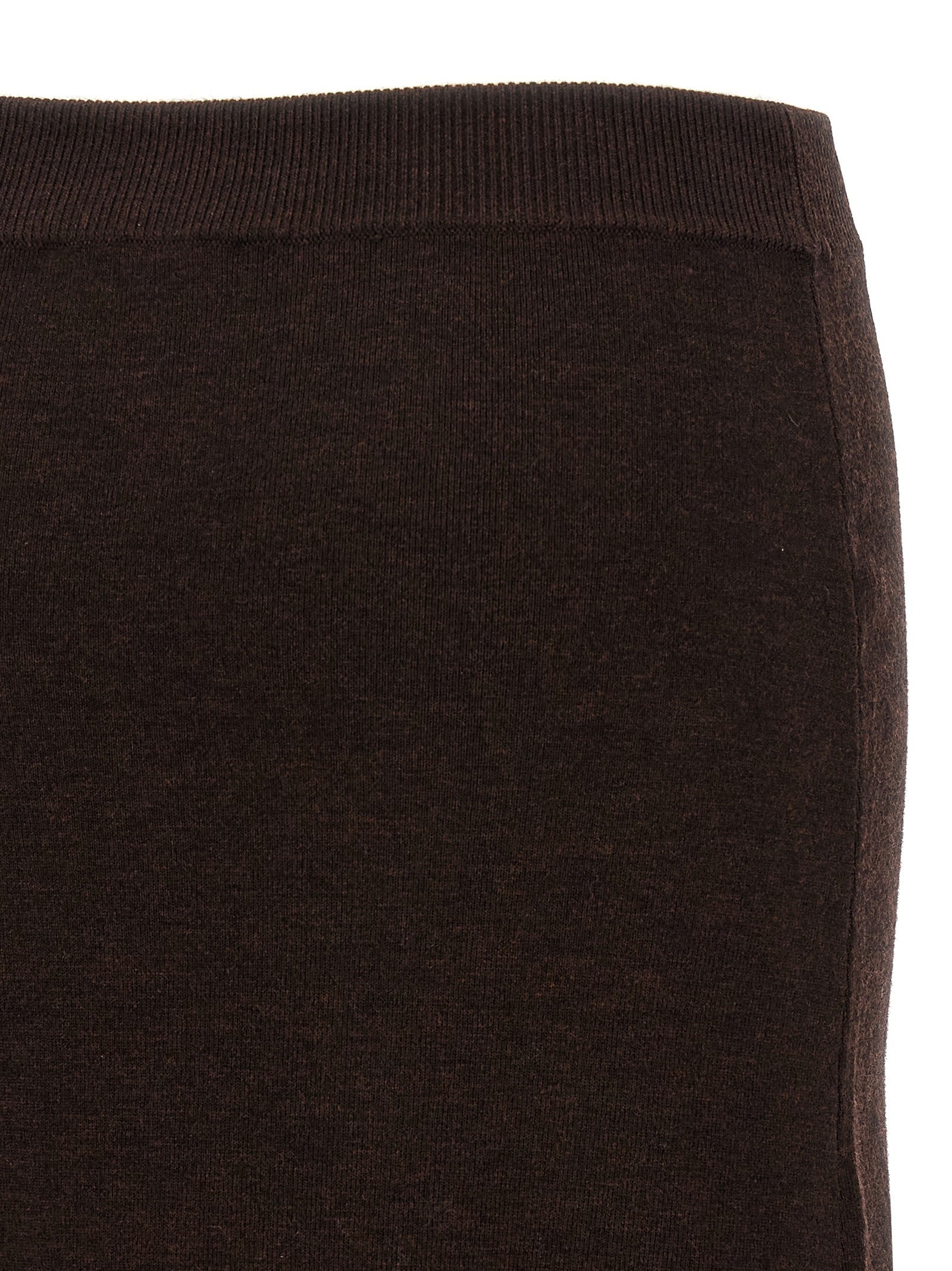 Victoria Beckham Bottoni Midi Skirt Brown