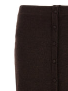 Victoria Beckham Bottoni Midi Skirt Brown, view 3