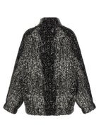 Nude Lucy Women's Zip up Knitted Bomber Jacket Black, view 2