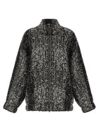 Nude Lucy Women's Zip up Knitted Bomber Jacket Black