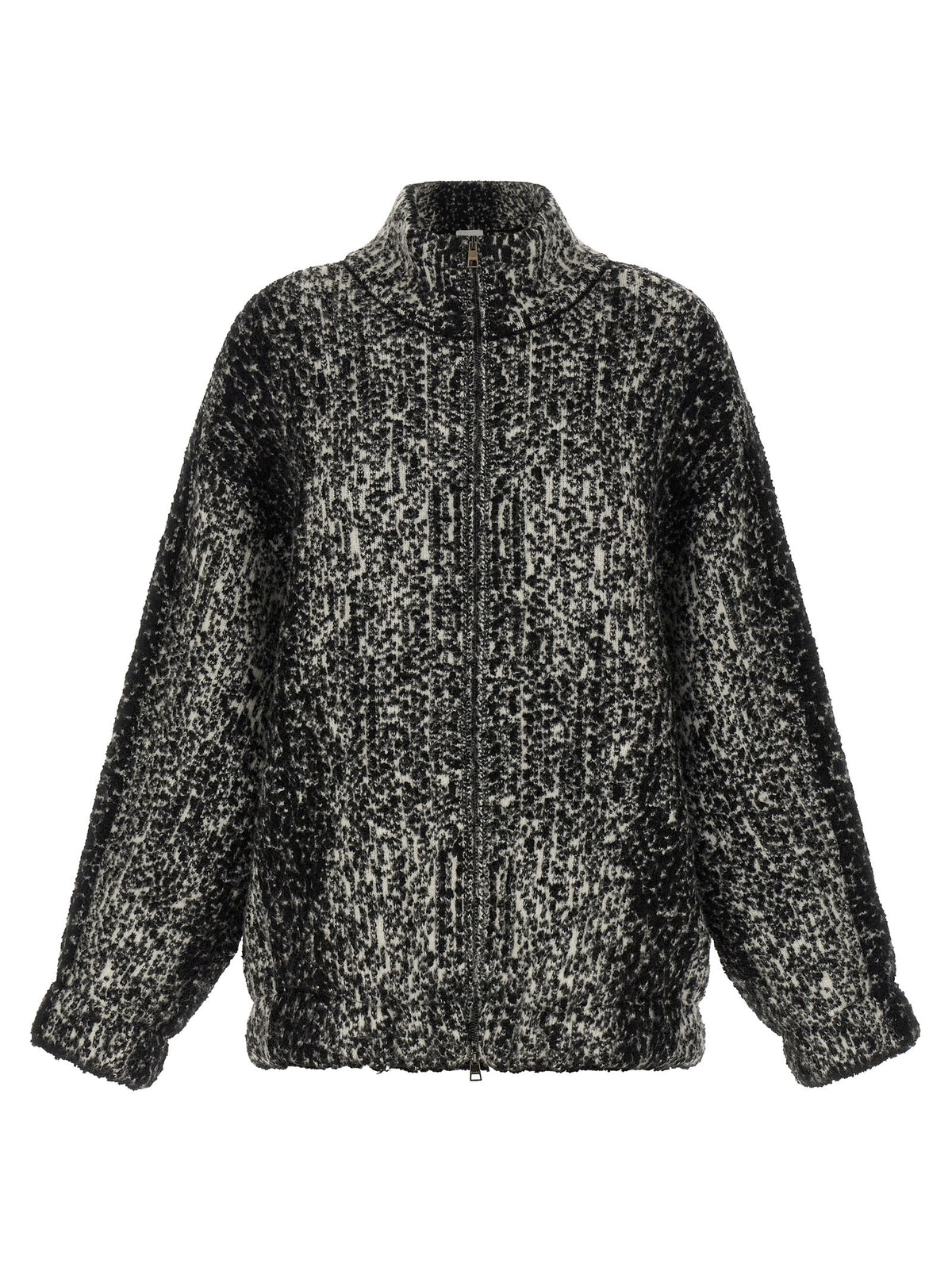 Nude Lucy Women's Zip up Knitted Bomber Jacket Black