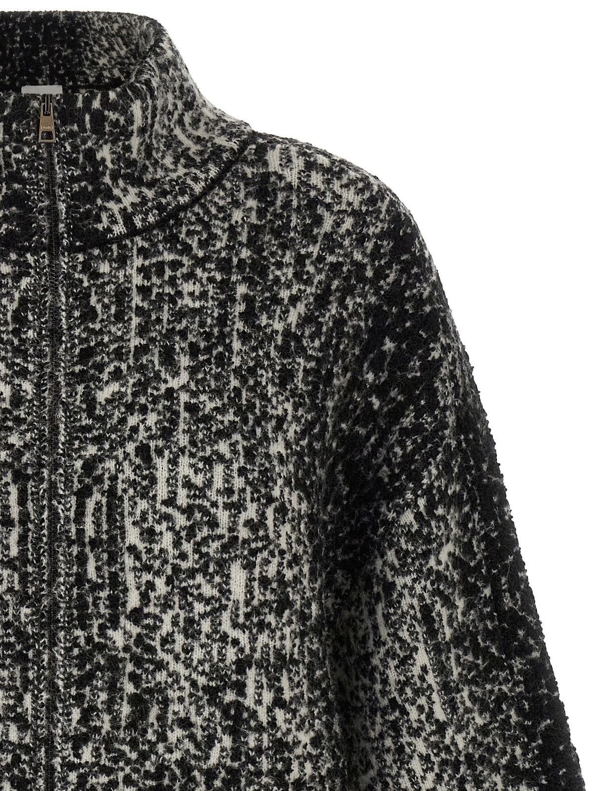 Nude Lucy Women's Zip up Knitted Bomber Jacket Black, view 3