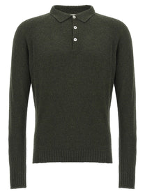 Ma'Ry'Ya Bouclé Cotton Polo Shirt Green