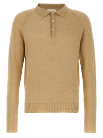 ma' ry' ya Bouclé Cotton Polo Shirt Beige