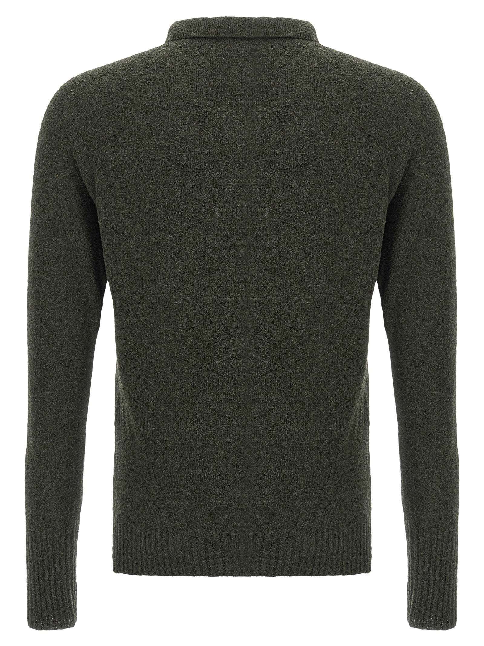 Ma'Ry'Ya Bouclé Cotton Polo Shirt Green