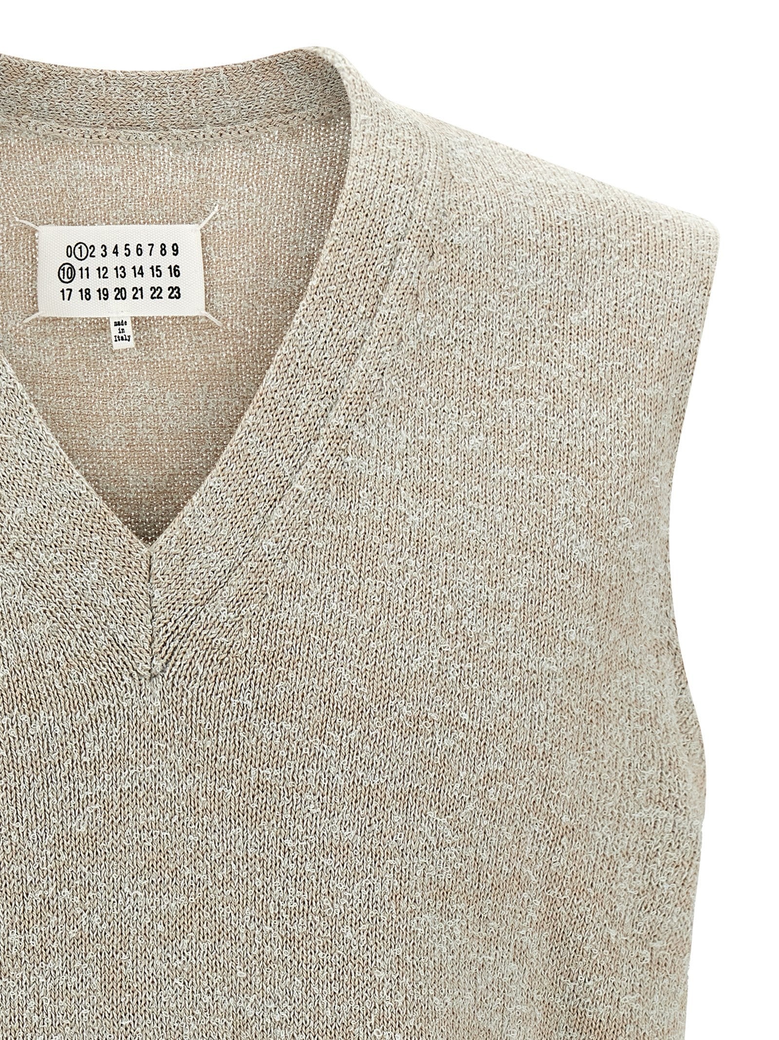 Maison Margiela Bouclé Knit Vest Beige