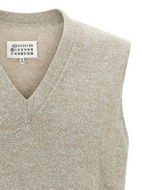Maison Margiela Bouclé Knit Vest Beige