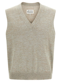 Maison Margiela Bouclé Knit Vest Beige