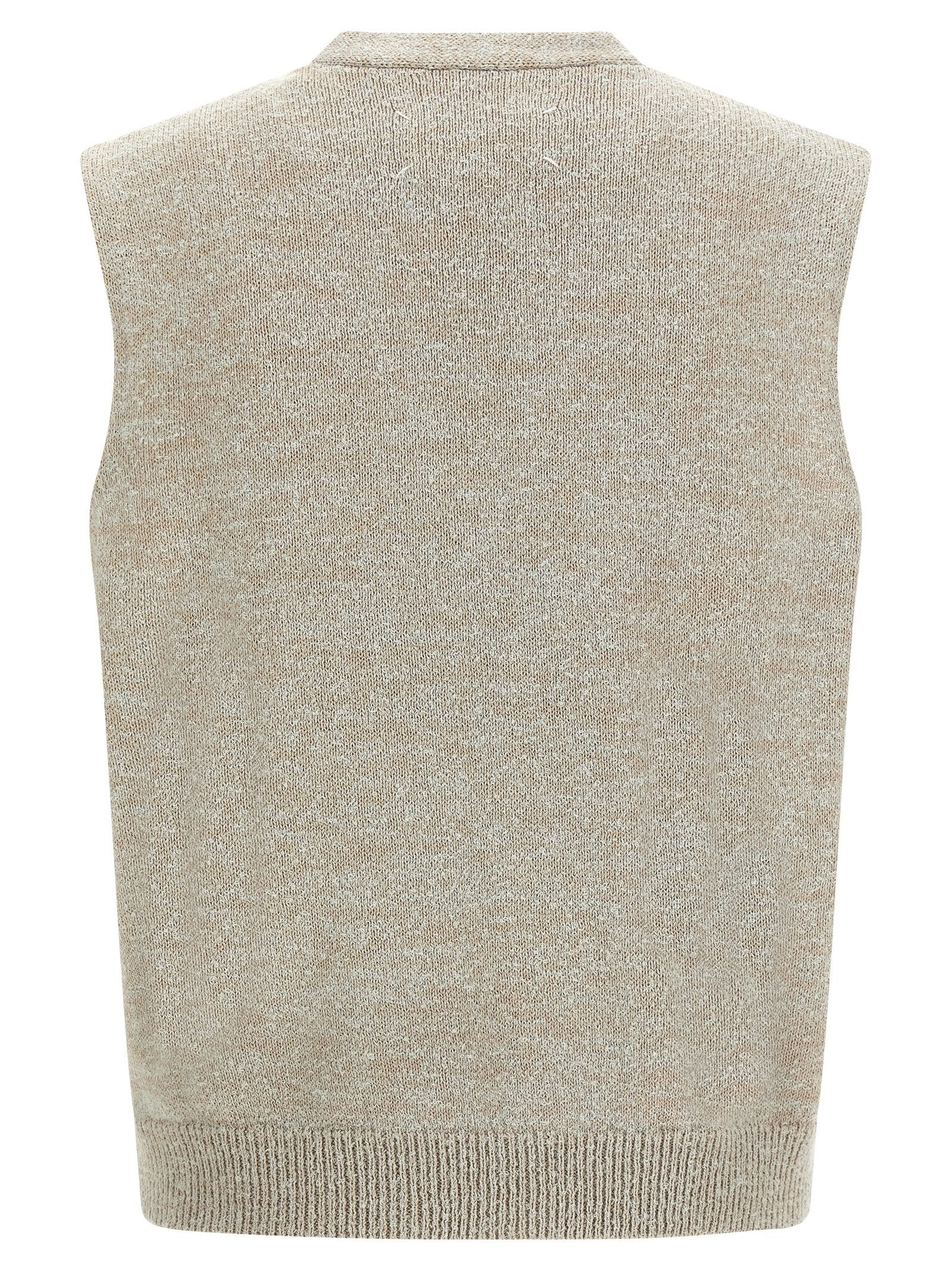 Maison Margiela Bouclé Knit Vest Beige