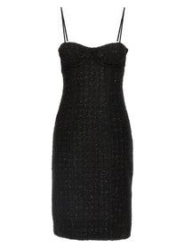 ROTATE Birger Christensen Bouclé Midi Dress Black