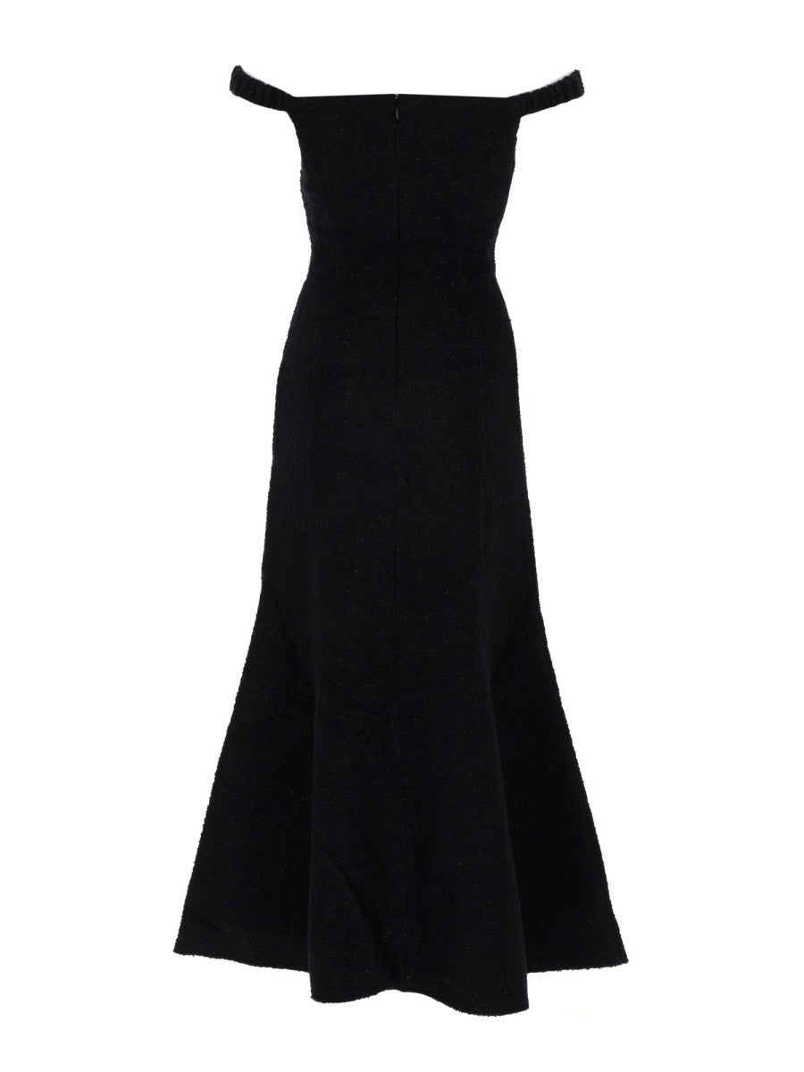 self-portrait Women's Boucle Midi Dress Black