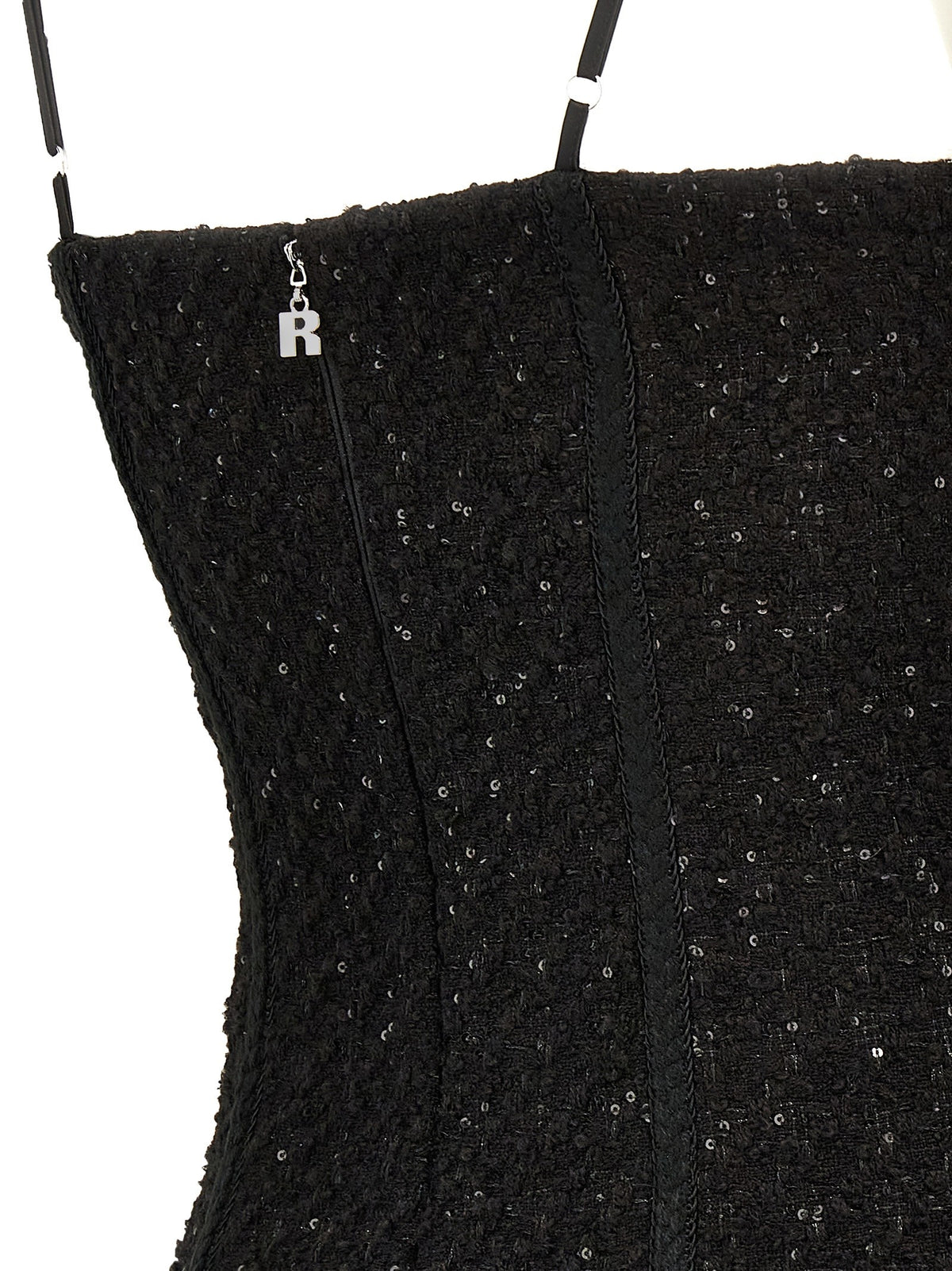 ROTATE Birger Christensen Bouclé Midi Dress Black