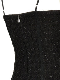 ROTATE Birger Christensen Bouclé Midi Dress Black