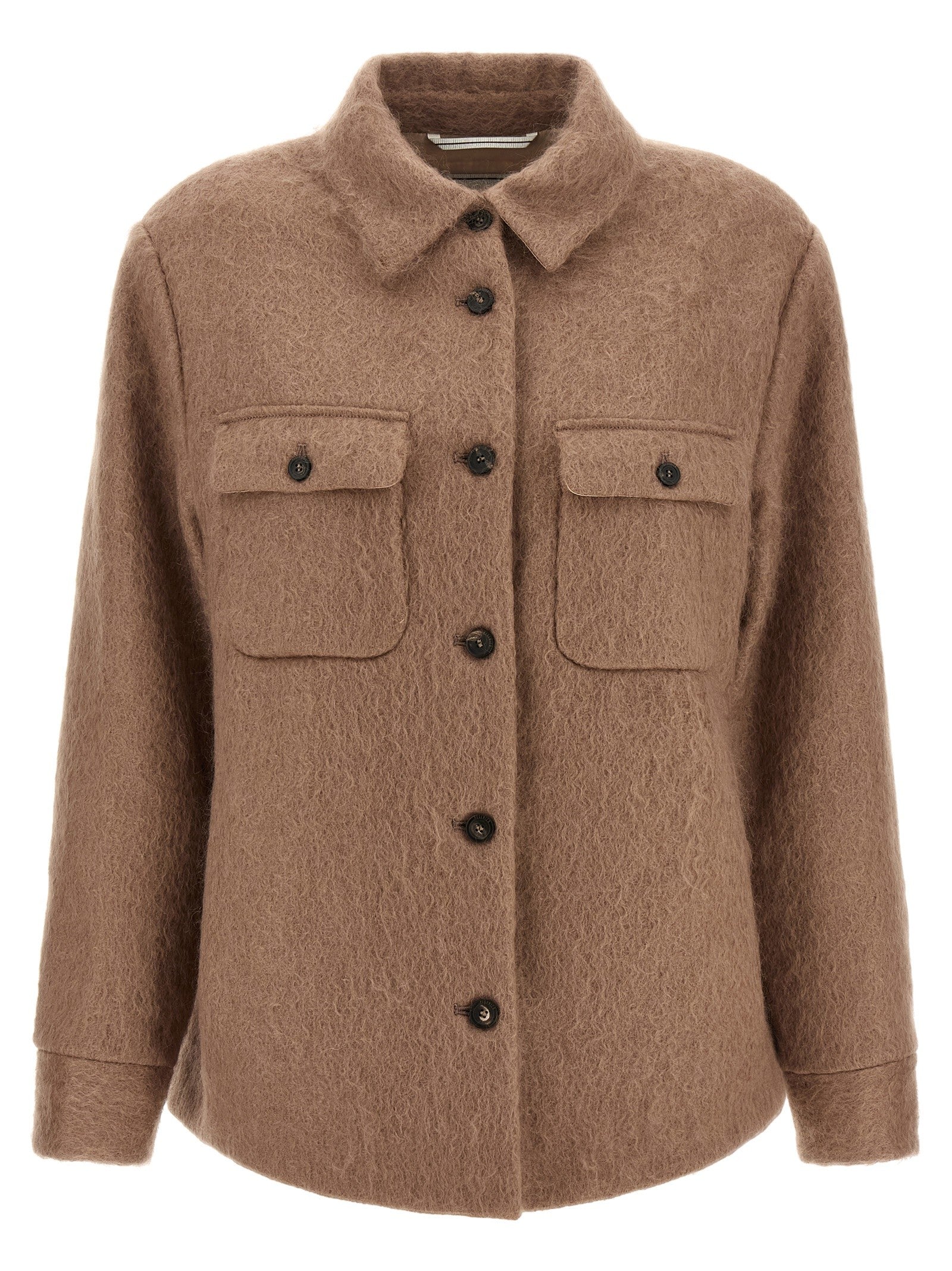 Peserico Bouclé Overshirt Beige