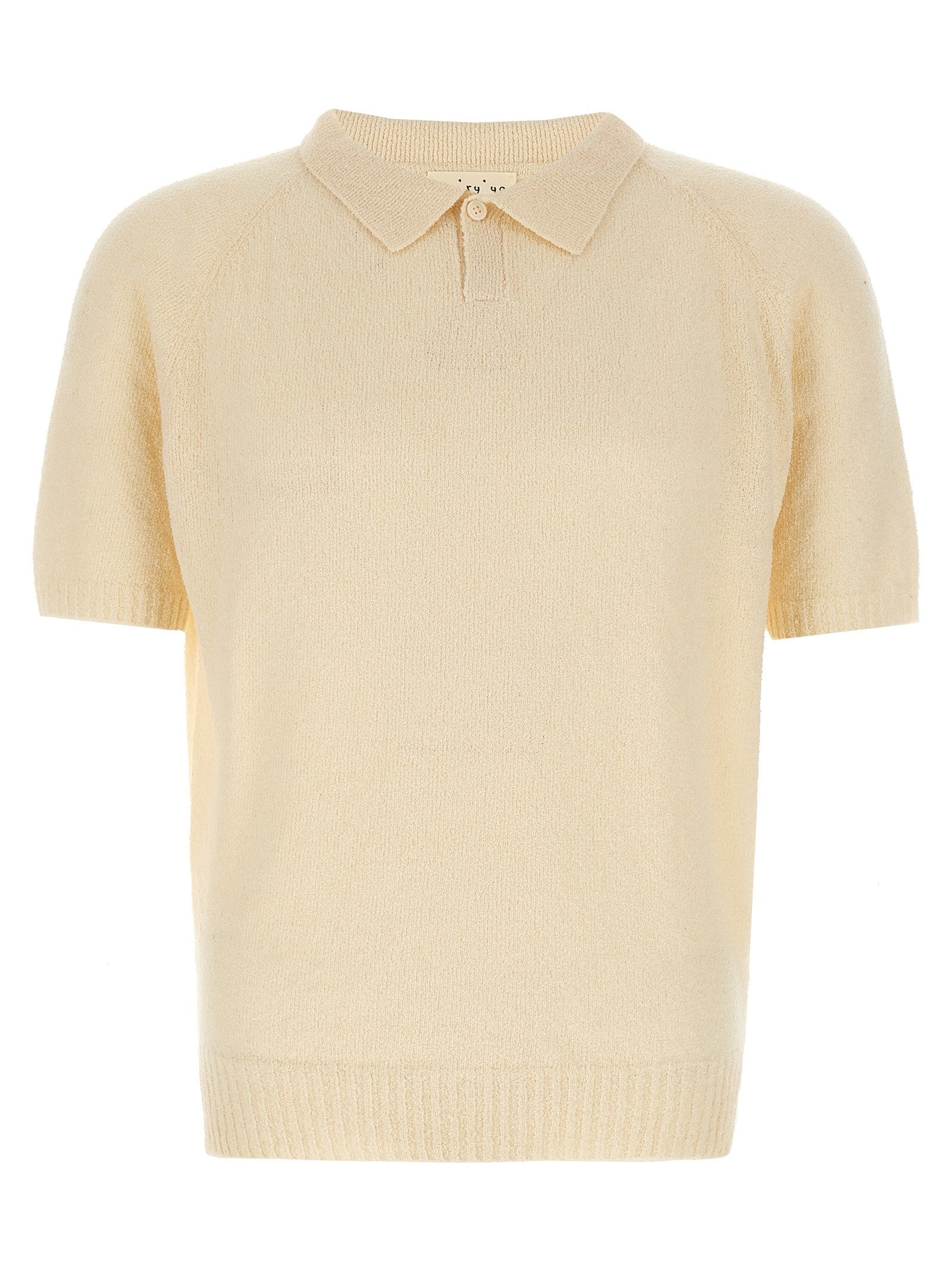 ma' ry' ya Bouclé Polo Shirt White