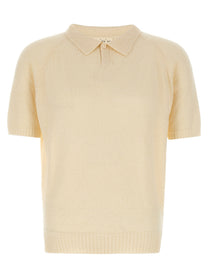 ma' ry' ya Bouclé Polo Shirt White