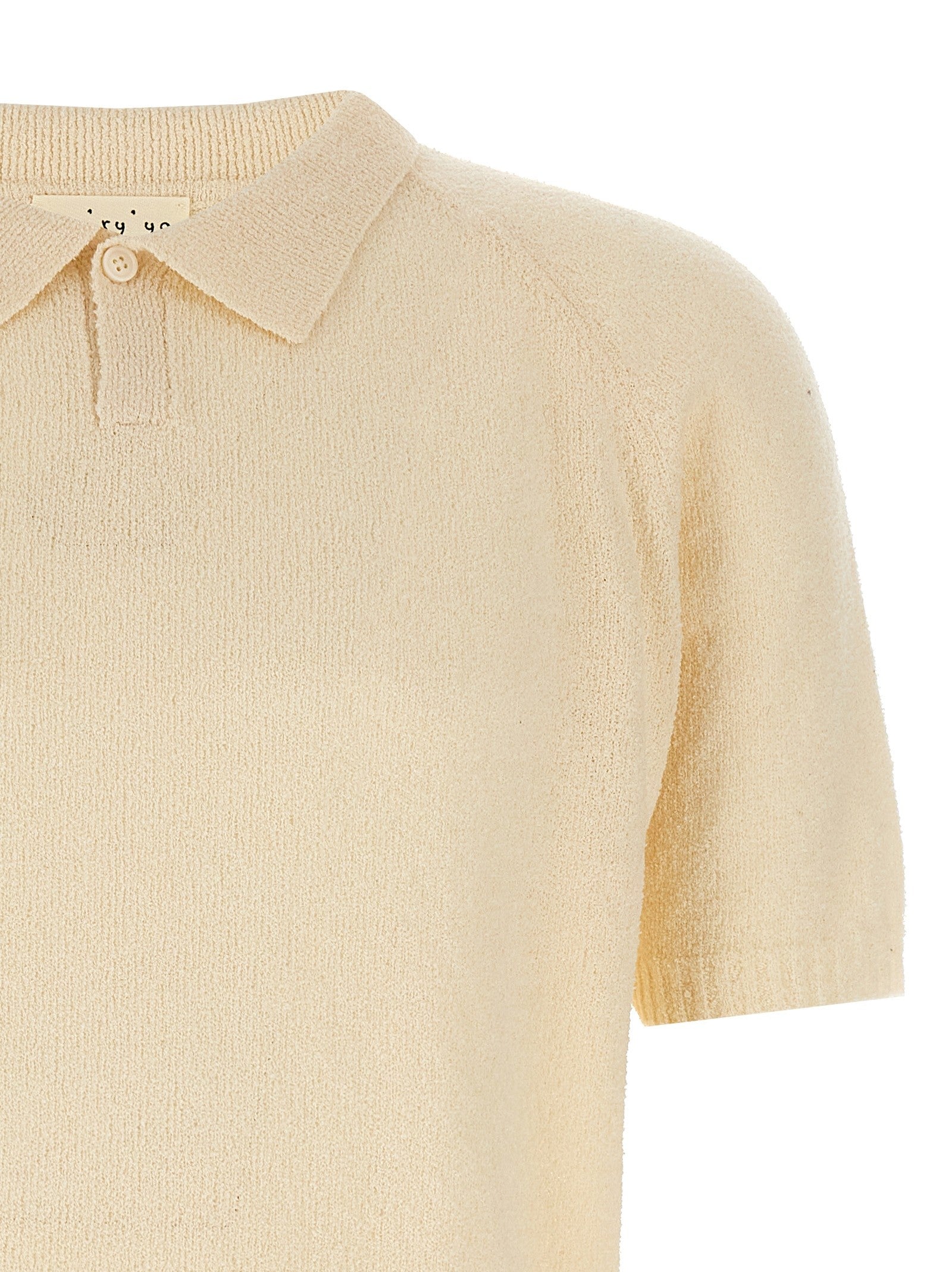 ma' ry' ya Bouclé Polo Shirt White