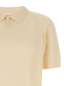 ma' ry' ya Bouclé Polo Shirt White