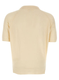 ma' ry' ya Bouclé Polo Shirt White