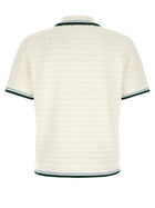 Casablanca Bouclé Polo Shirt White, view 2
