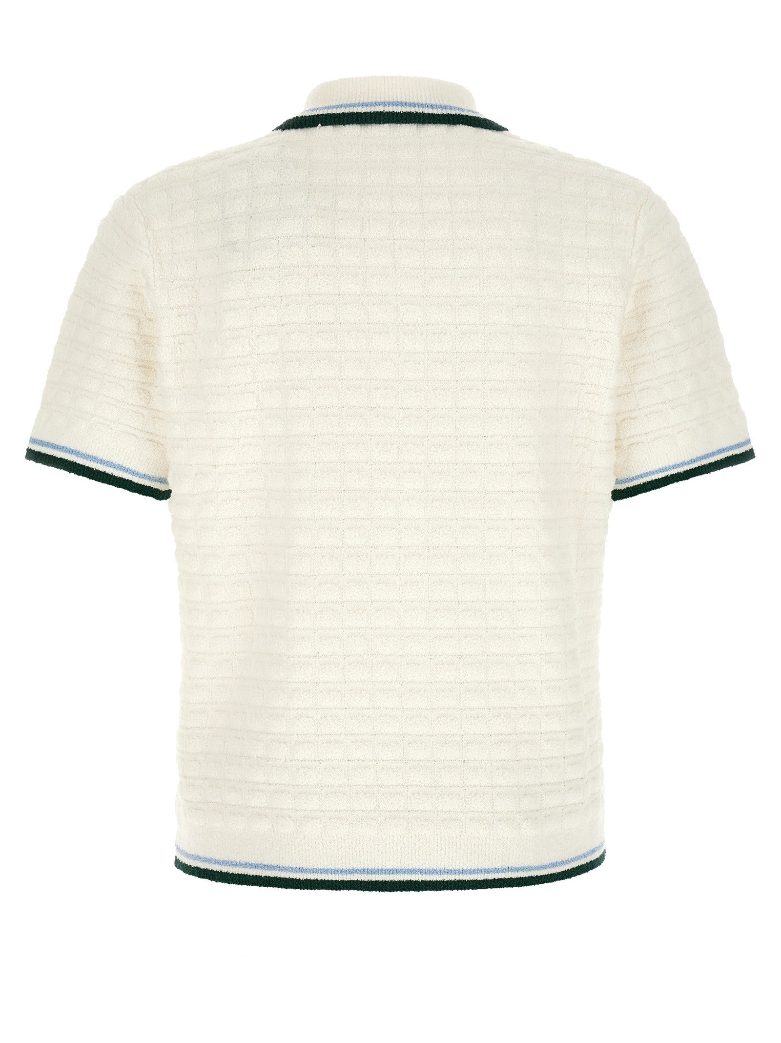 Casablanca Bouclé Polo Shirt White