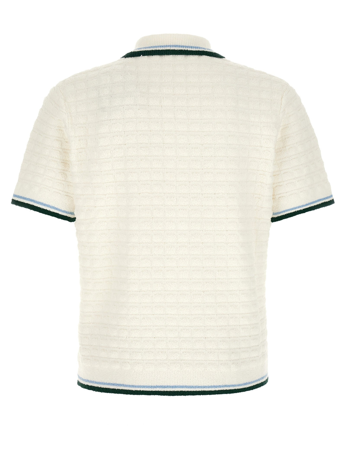 Casablanca Bouclé Polo Shirt White, view 2