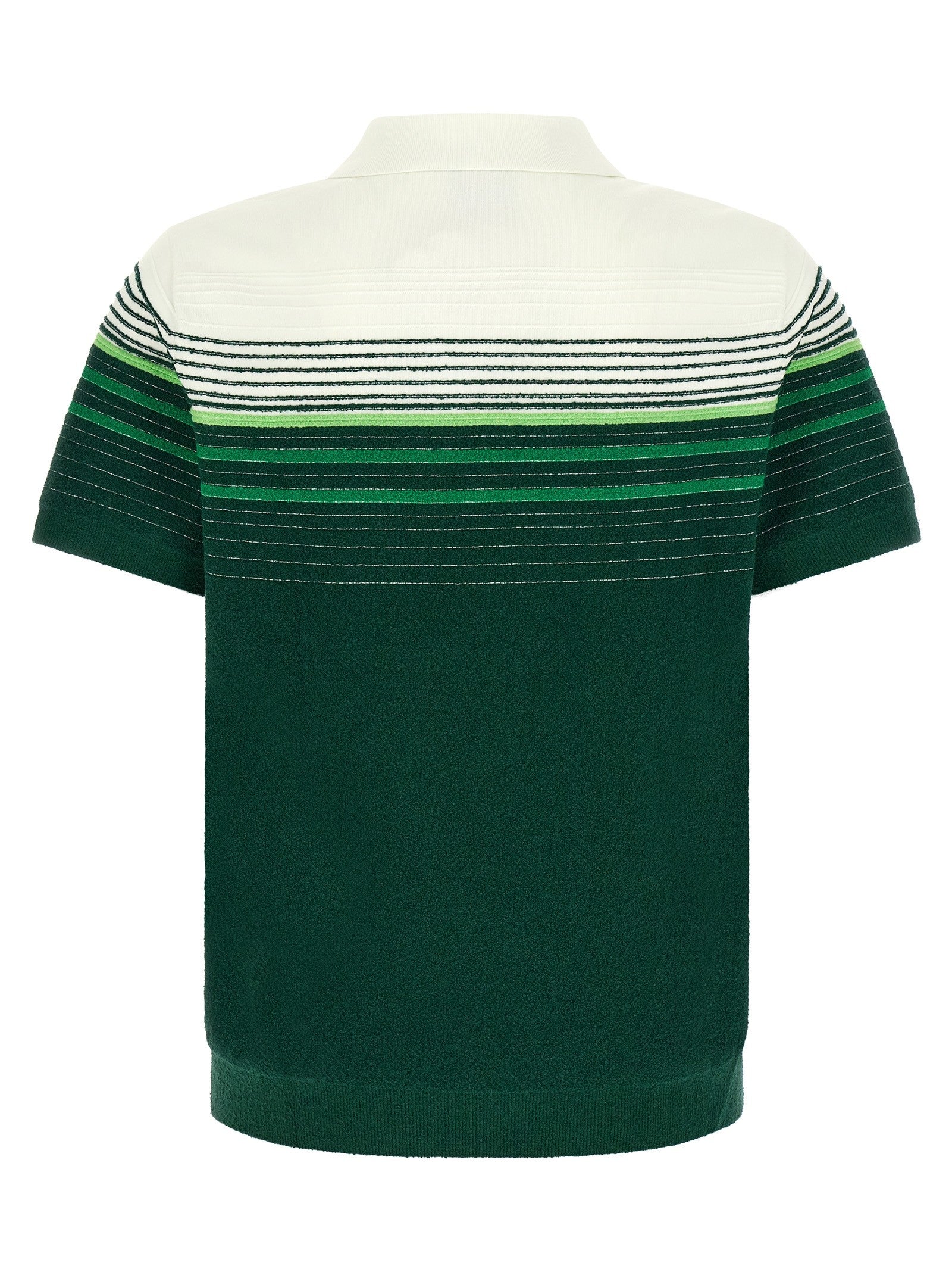 Casablanca Bouclé Stripes Polo Shirt Green