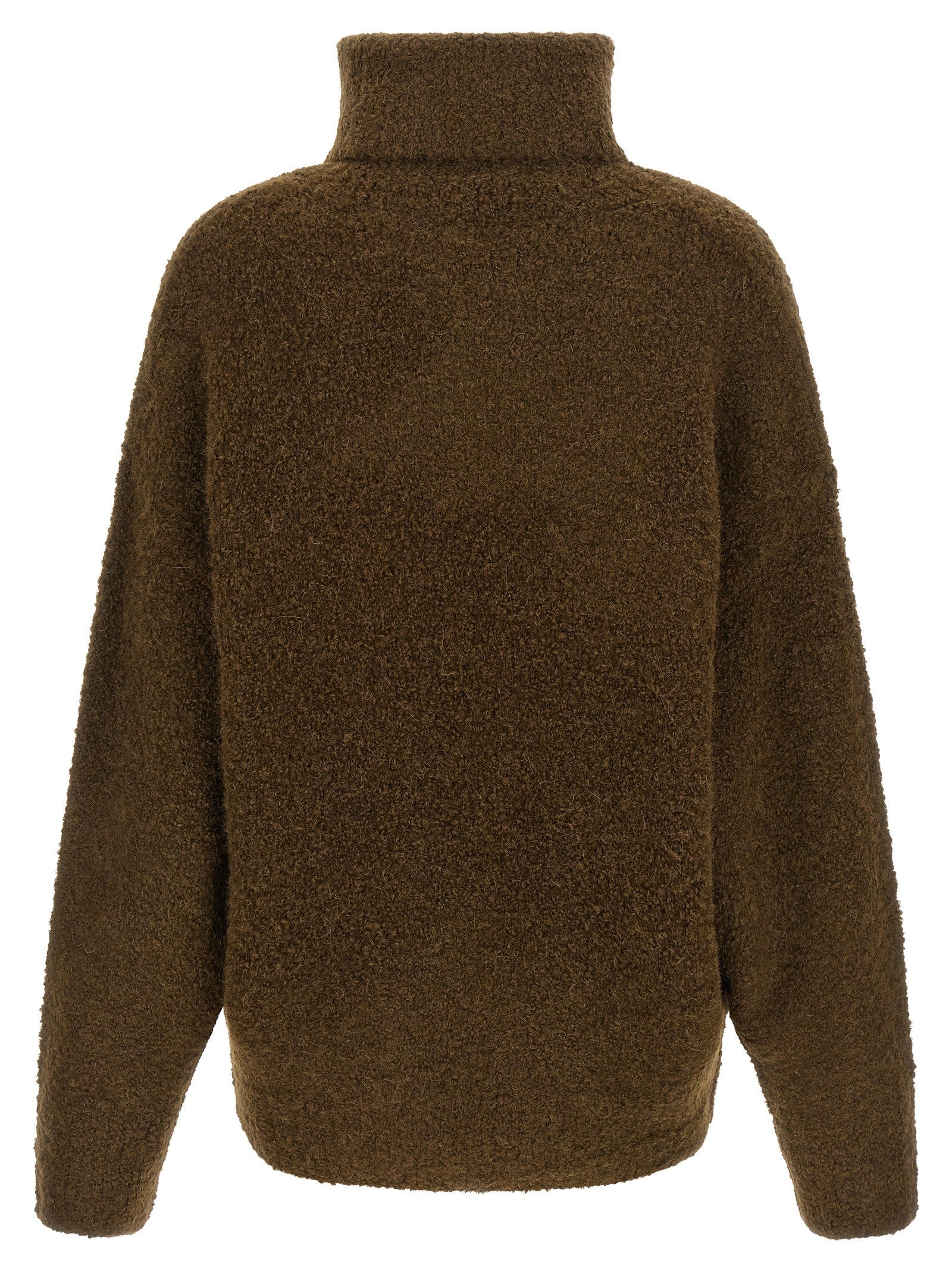 Toteme Bouclé Turtleneck Sweater Brown