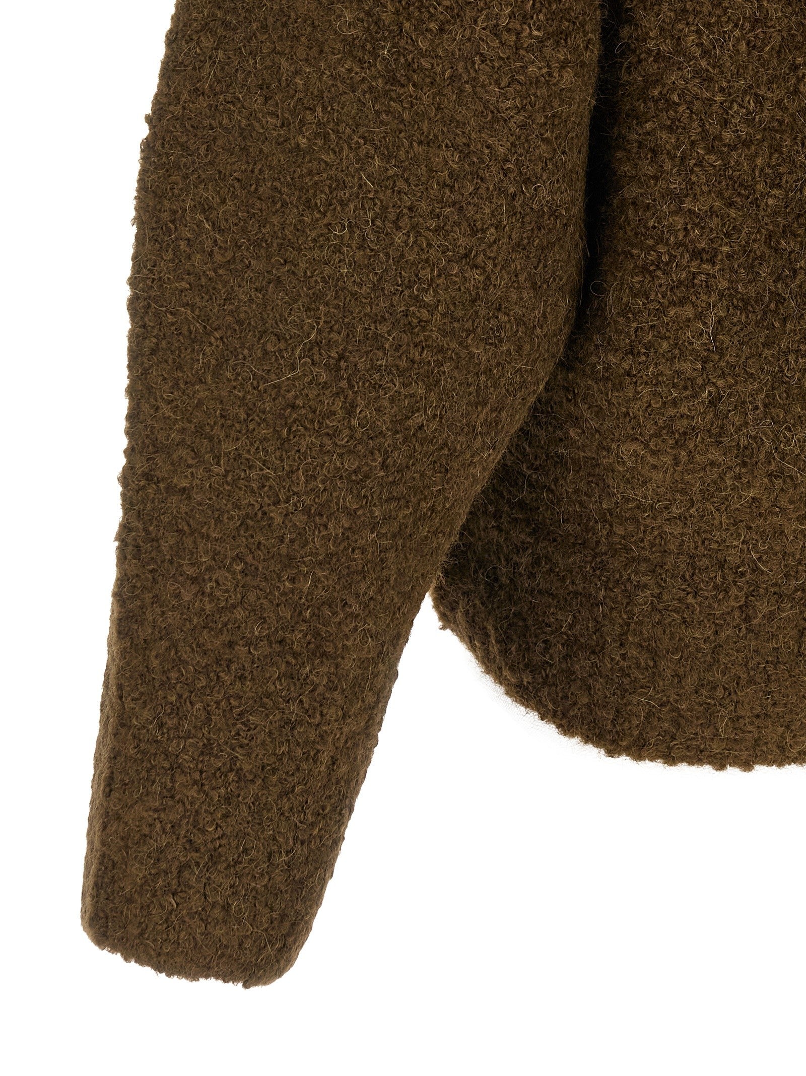 Toteme Bouclé Turtleneck Sweater Brown