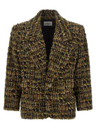 Saint Laurent Bouclé Tweed Blazer Gold