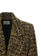 Saint Laurent Bouclé Tweed Blazer Gold, view 3