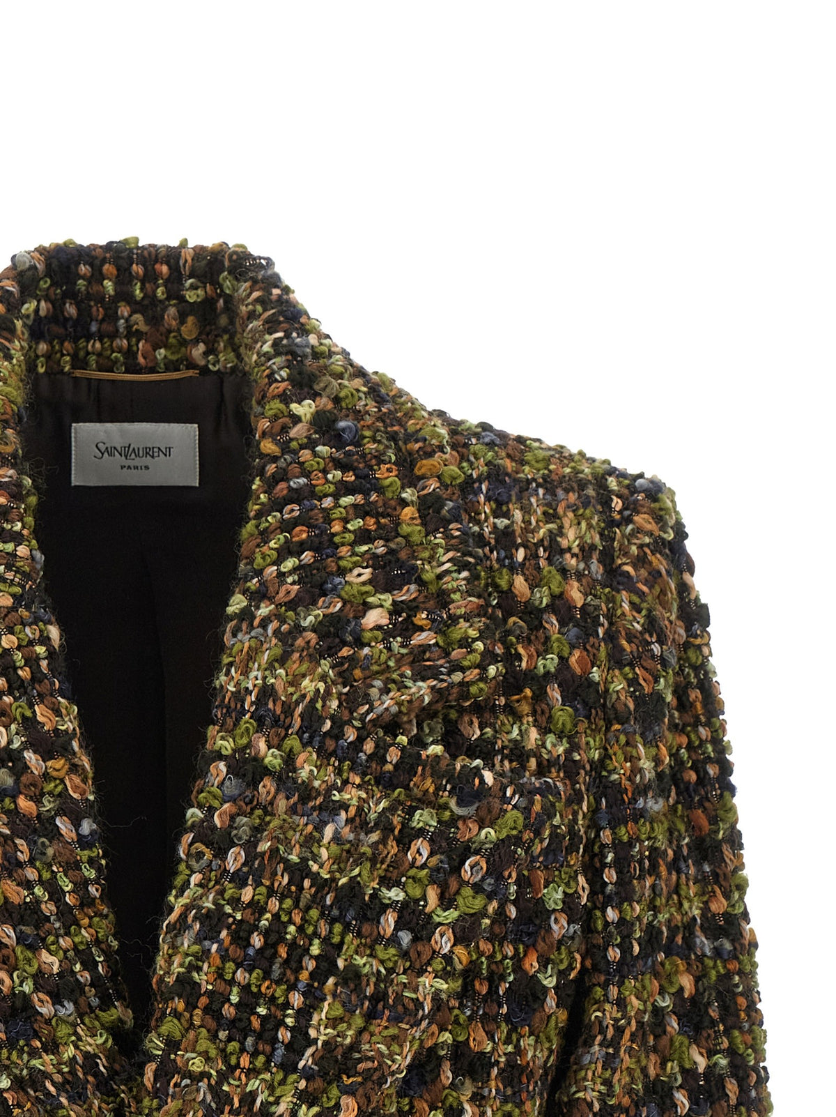 Saint Laurent Bouclé Tweed Blazer Gold