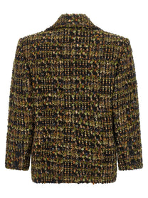 Saint Laurent Bouclé Tweed Blazer Gold