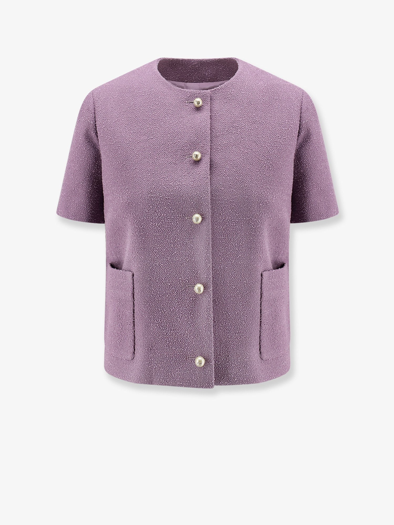 Dior Women's Bouclé Virgin Wool Blend Blazer Purple Dior