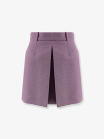 Dior Women's Bouclé Virgin Wool Blend Skirt Purple